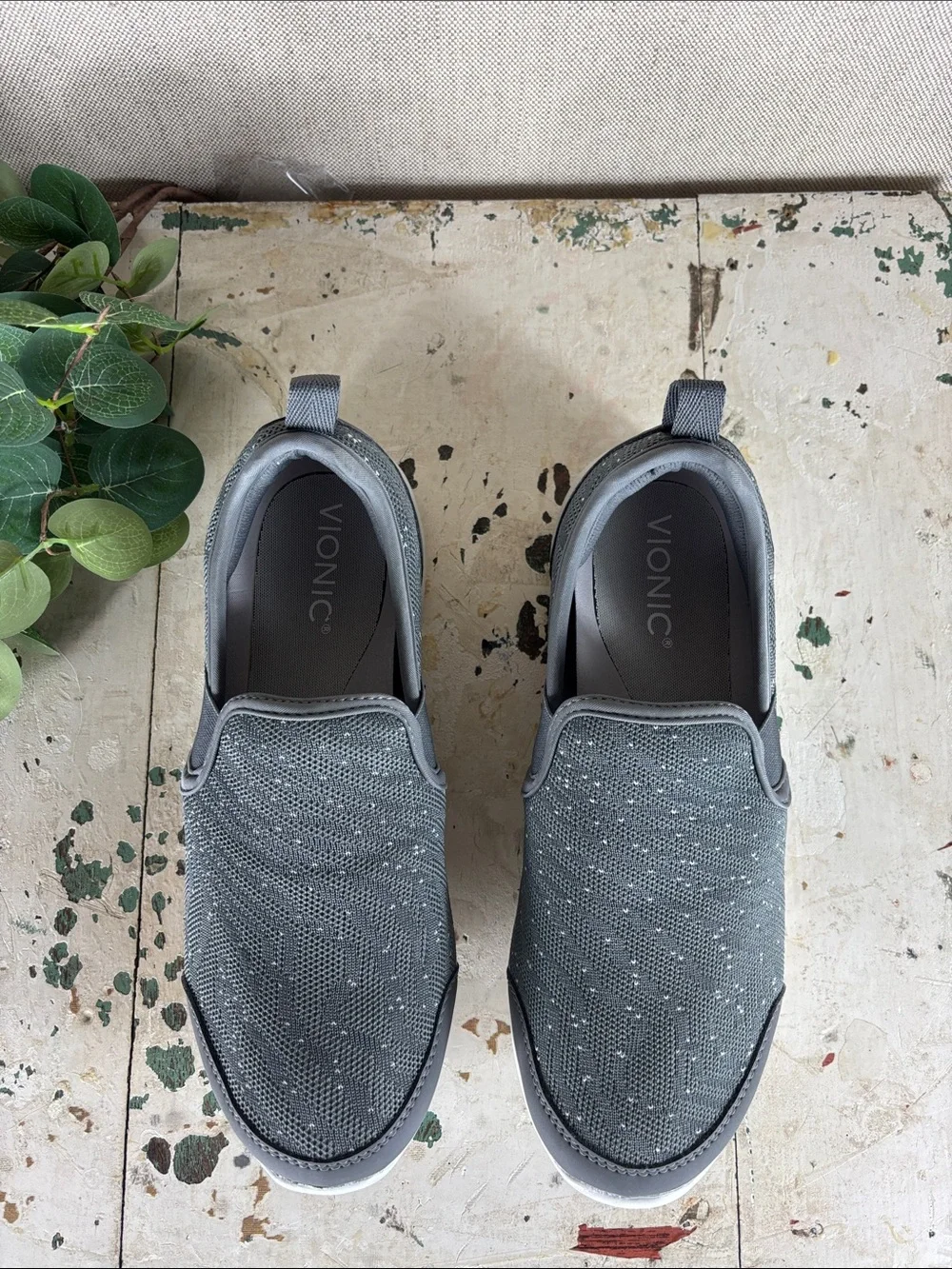 Vionic Slip-On Casual Sneakers in Gray